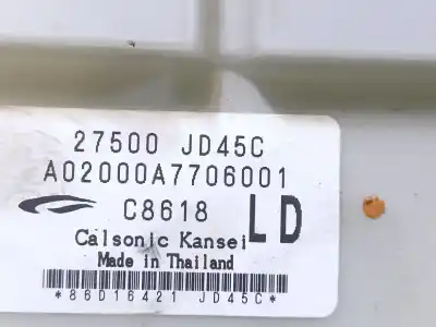 Peça sobressalente para automóvel em segunda mão comando de sofagem (chauffage / ar condicionado) por nissan qashqai / qashqai +2 i (j10, nj10, jj10e) 2.0 dci referências oem iam 27500jd45c  a02000a7706001