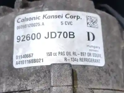 Tweedehands auto-onderdeel airconditioning compressor voor nissan qashqai / qashqai +2 i (j10, nj10, jj10e) 2.0 dci oem iam-referenties 92600jd70b 51-0723 01140667