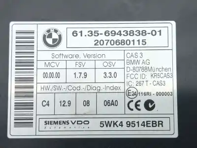 Автозапчастина б/у електронний модуль для bmw x5 (e70) 3.0 turbodiesel cat посилання на oem iam  2070680115 , 5wk49514ebr 61356943838