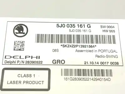 Автозапчастина б/у аудіо система / радіо cd для skoda fabia ii combi (545) 1.2 посилання на oem iam 5j0035161g 28390522 