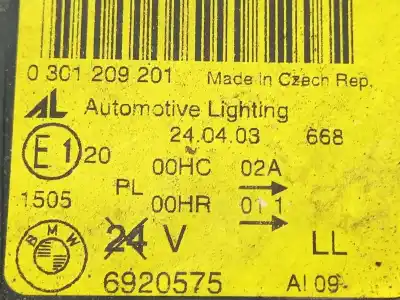 Second-hand car spare part left headlight for bmw serie 3 cabrio (e46) 318 ci oem iam references 63126920575 0301209201 6920575