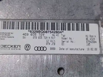 Автозапчасти б/у электронный модуль за audi a4 avant (8k5) (2008) básico quattro ссылки oem iam  4e0035729n - be6329 - 87542804 4e0035729