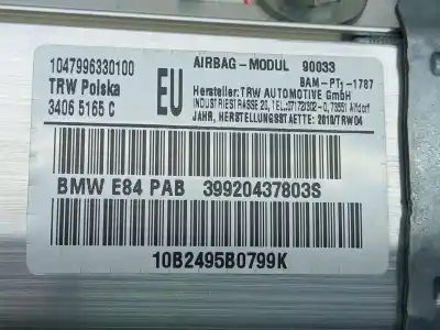 Second-hand car spare part airbag kit for bmw x1 (e84) sdrive 20 d oem iam references   