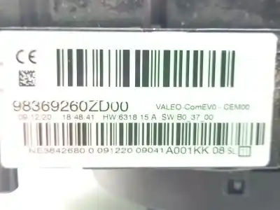 Автозапчастина б/у управління світлом для peugeot 2008 ii (ud_, us_, uy_, uk_) 1.2 puretech 100 посилання на oem iam 98369260zd  