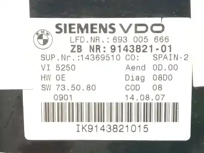 Peça sobressalente para automóvel em segunda mão quadrante por bmw serie 3 coupe (e92) e92 coupé 320d referências oem iam 62109316127 9143821 , a2c53242593 , 693005666 693005666