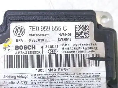Автозапчастина б/у блок управління подушками безпеки для vw multivan v (7hm, 7hn, 7hf, 7ef, 7em, 7en) 2.0 посилання на oem iam  028101080001 6e0958655c