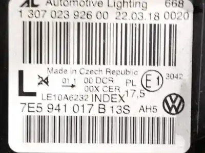 Автозапчастина б/у ліва фара для vw multivan v (7hm, 7hn, 7hf, 7ef, 7em, 7en) 2.0 bitdi 4motion посилання на oem iam 7e5941017b 130702392600 