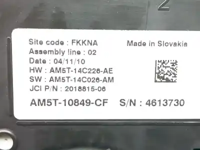 Pezzo di ricambio per auto di seconda mano pannello degli strumenti per ford focus c-max (dm2) 1.6 tdci riferimenti oem iam  am5t14c226ae , 201881506 am5t10849cf