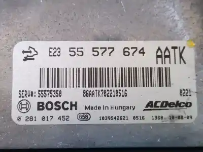 Автозапчасти б/у блок управления двигателем за opel astra j (p10) 2.0 cdti (68) ссылки oem iam  0281017452 55577674aatk 55575350