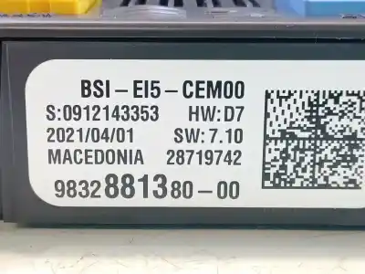 Second-hand car spare part bsi control unit for peugeot 3008 suv (mc_, mr_, mj_, m4_) 1.6 puretech 180 (m45gfr, m45gfu) oem iam references  28719742 983288138000