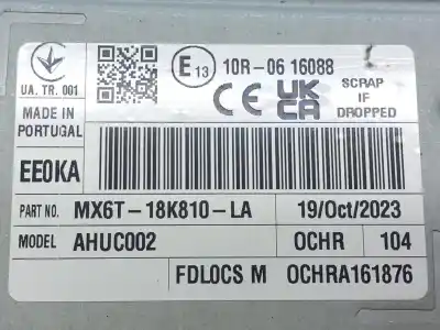 Peça sobressalente para automóvel em segunda mão sistema de áudio / rádio cd por ford kuga iii (dfk) 2.5 duratec plug-in-hybrid referências oem iam 2628154  mx6t18k810la