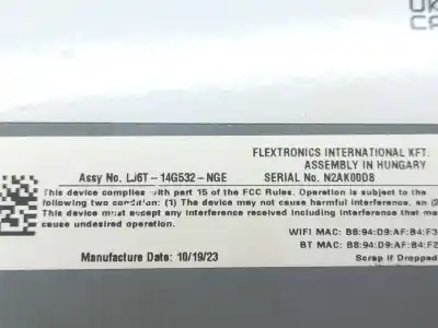 Peça sobressalente para automóvel em segunda mão módulo eletrônico por ford kuga iii (dfk) 2.5 duratec plug-in-hybrid referências oem iam lj6t14g532nge n2ak00d8 