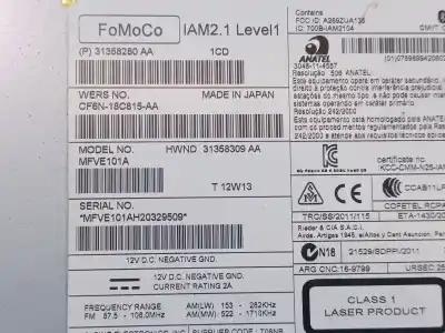 Автозапчасти б/у аудиосистема / радио cd за volvo v60 i (155) 1.6 drive ссылки oem iam 36050578 cf6n18c815aa mfve101a 31358309 31358280aa