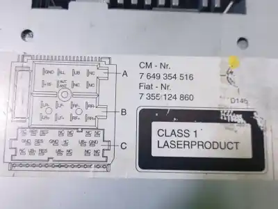 Second-hand car spare part audio system / radio cd for opel combo d expression l1h1 oem iam references 95510916 7649354516 7355124860
