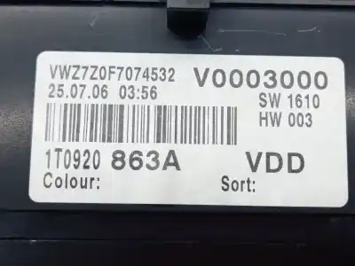 Second-hand car spare part dashboard for volkswagen caddy iii monospace (2kb, 2kj, 2cb, 2cj) 1.9 tdi oem iam references 1t0920863ax 110080343 1t0920863a
