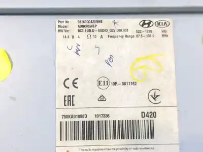 Second-hand car spare part audio system / radio cd for hyundai i20 iii (bc3, bi3) 1.0 t-gdi oem iam references 96160q0420nnb adbc0swep 