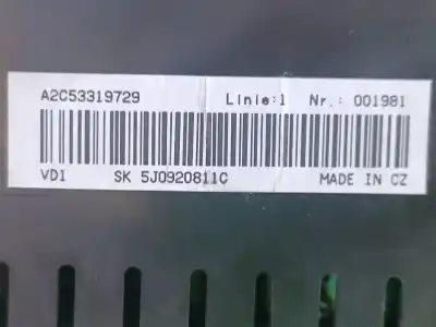 Second-hand car spare part dashboard for skoda fabia ii (542) 1.4 tdi oem iam references  a2c53319729 5k0920811c