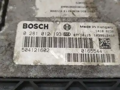 Автозапчастина б/у ебу контролер двигуна для iveco daily iv furgón 35c18 v, 35c18 v/p, 35s18 v, 35s18 v/p посилання на oem iam  0281012193 504121602