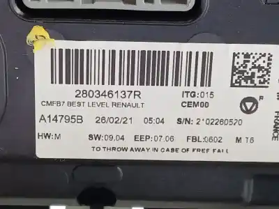 Second-hand car spare part multifunction display for renault clio v (b7_) 1.6 e-tech 145 (b7mu) oem iam references  a14795b 280346137r
