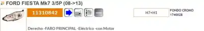 Автозапчасти б/у правая фара за ford fiesta vi (cb1, ccn) 1.4 tdci ссылки oem iam 1740028 402007a 11310842