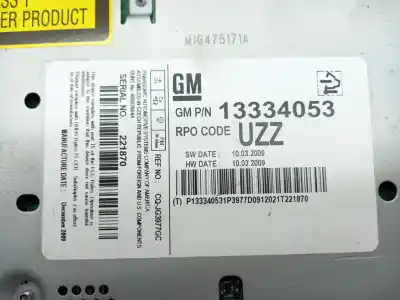 Second-hand car spare part audio system / radio cd for opel astra j (p10) 1.7 cdti (68) oem iam references 22776285 cqjg3977gc 13334053