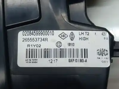 Автозапчасти б/у внутренний левый задний фонарь за renault captur ii (hf_) tce 130 (hfmf) ссылки oem iam 265553734r 02084599900010 