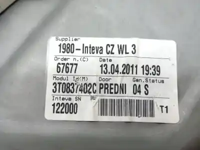 Автозапчасти б/у регулятор стекла переднего правого за skoda superb ii ranchera familiar (3t5) 2.0 tdi 16v ссылки oem iam 3t0837462a  3t0837402c  8x0959792e