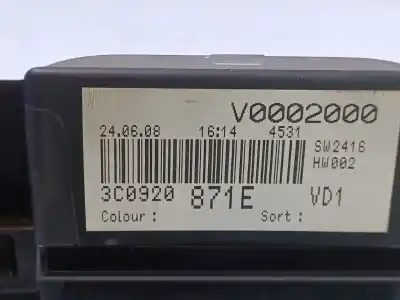 Second-hand car spare part dashboard for volkswagen passat b6 variant (3c5) 2.0 tdi 16v oem iam references 3c0920871e a2c53242429 