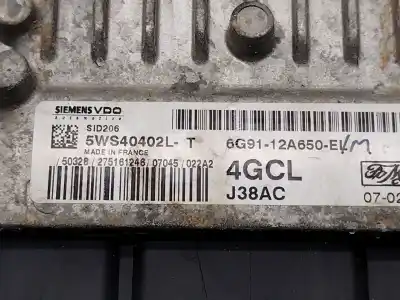 Автозапчастина б/у ебу контролер двигуна для ford s-max (wa6) 2.0 tdci посилання на oem iam  5ws40402lt 6g9112a650el