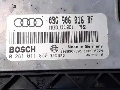 Second-hand car spare part ecu engine control for audi a6 berlina (4f2) 2.0 tdi oem iam references 03g906016bf  0281011850