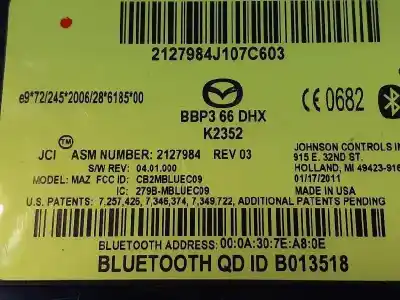 Second-hand car spare part electronic module for mazda 3 lim. (bl) sportive oem iam references bbp366dhx  