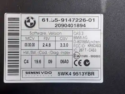 Pezzo di ricambio per auto di seconda mano modulo elettronico per bmw serie 3 coupe (e92) 320i riferimenti oem iam 61359147226 2090401894 5wk49513ybr