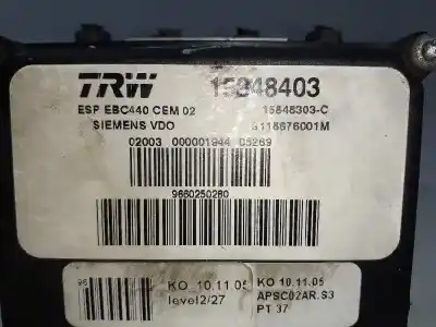 Автозапчасти б/у абс за peugeot 407 coupé (6c_) 2.7 hdi ссылки oem iam 9660250280 s118676001m 15848403