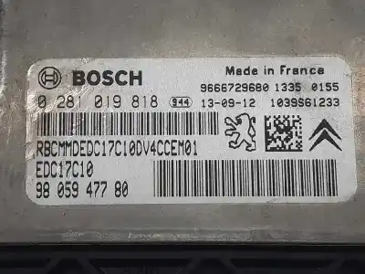 Second-hand car spare part ecu engine control for peugeot 207 confort oem iam references 9805947780  0281019818