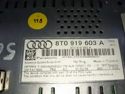 Автозапчастина б/у багатофункційний дисплей для audi a4 berlina (b8) básico посилання на oem iam 8t0919603a  