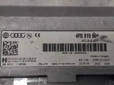 Автозапчасти б/у многофункциональный дисплей за audi q5 (8r) 2.0 tfsi (155kw) ссылки oem iam 4f0919604  k5fjtb1023948z
