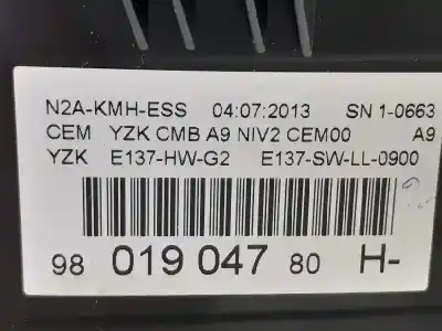 Peça sobressalente para automóvel em segunda mão quadrante por peugeot 208 active referências oem iam 9801904780  