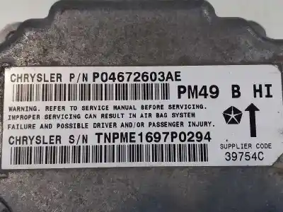 Peça sobressalente para automóvel em segunda mão kit airbag por dodge caliber 2.0 crd referências oem iam   