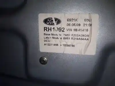 Автозапчастина б/у регулятор переднього правого скла для ford kuga (cbv) titanium посилання на oem iam 7m51r203a28db  7m5t14b533ce