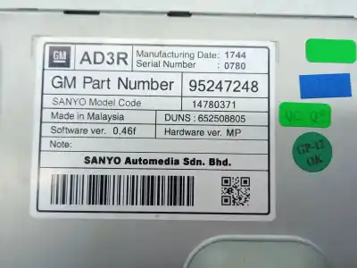 Second-hand car spare part multifunction display for opel zafira tourer c (p12) 1.6 cdti (75) oem iam references  14780371 95247248