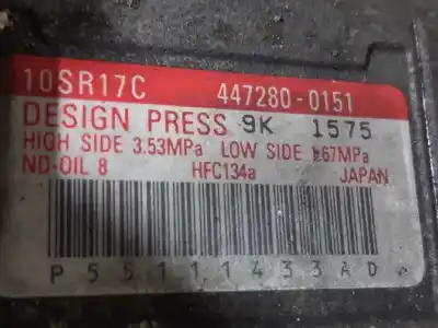 Peça sobressalente para automóvel em segunda mão compressor de ar condicionado a/a a/c por dodge journey sxt referências oem iam 55111433ad 10sr17c1575 4472800151