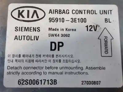 Автозапчастина б/у блок управління подушками безпеки для kia sorento 2.4 16v cat посилання на oem iam 959103e100  5wk43062