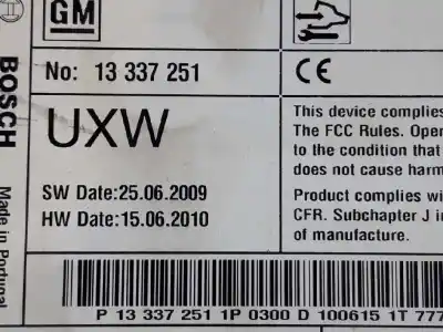 Автозапчасти б/у аудиосистема / радио cd за opel astra j lim. cosmo ссылки oem iam 13337251  