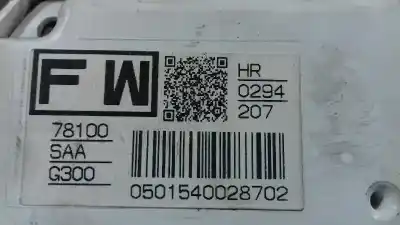 Автозапчастина б/у панель інструментів для honda jazz (gd1/5) 1.4 ls посилання на oem iam 78100saag300  