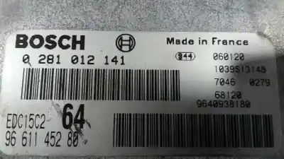 Peça sobressalente para automóvel em segunda mão centralina de motor uce por peugeot 807 (eb_) 2.2 hdi referências oem iam 9661145280  0281012141