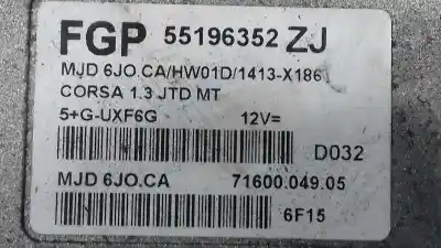 Автозапчасти б/у блок управления двигателем за opel corsa 3 c 1.3 cdti 70ch manual ссылки oem iam 55196352  
