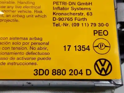 Автозапчасти б/у подушка безопасности передняя правая за volkswagen phaeton (3d3/3d7) tdi v6 4motion (5 asientos) ссылки oem iam 3d0880204d  
