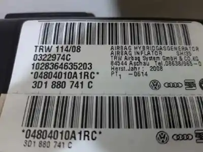 Автозапчасти б/у подушка безопасности передняя левая шторка безопасности за volkswagen phaeton (3d3/3d7) tdi v6 4motion (5 asientos) ссылки oem iam 3d1880741c  