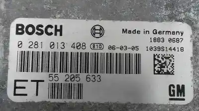 Gebrauchtes Autoersatzteil ecu-motorsteuergerät uce motorsteuergerät zum opel vectra c berlina 1.9 cdti oem-iam-referenzen 55205633  0281013408