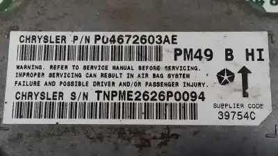 Автозапчасти б/у блок управления подушками безопасности за dodge caliber 2.0 crd ссылки oem iam p04672603ae  tnpme2626p0094